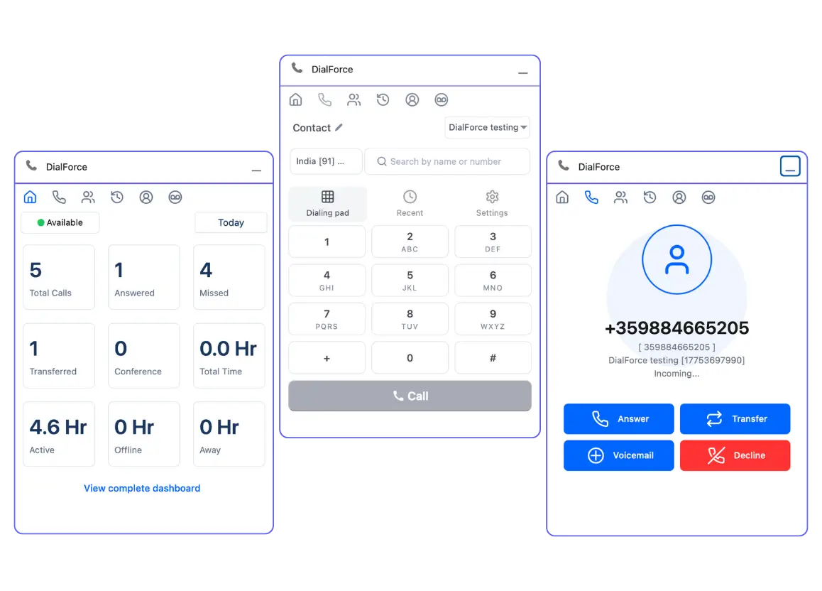 DialForce App's Functionalities